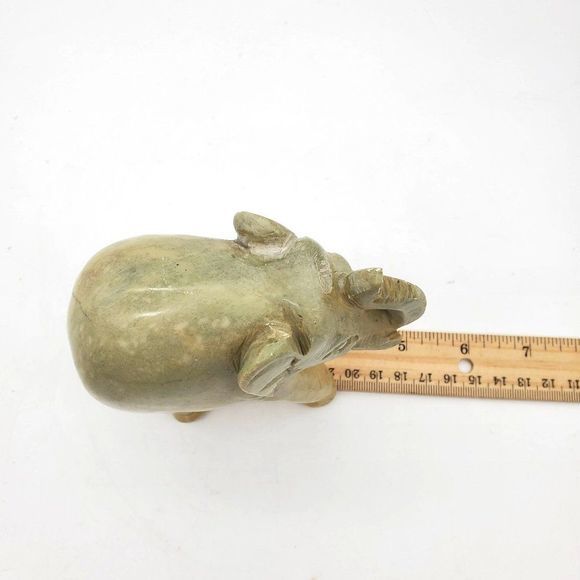 VTG Marble Elephant Figurine Carved Stone Paper Weight Decor Safari Shelf Decor‎ - Picture 6 of 7
